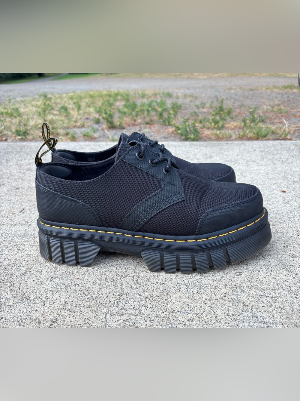 Dr. Martens Audrick 3I Black Platform Oxford Shoes Size 12
